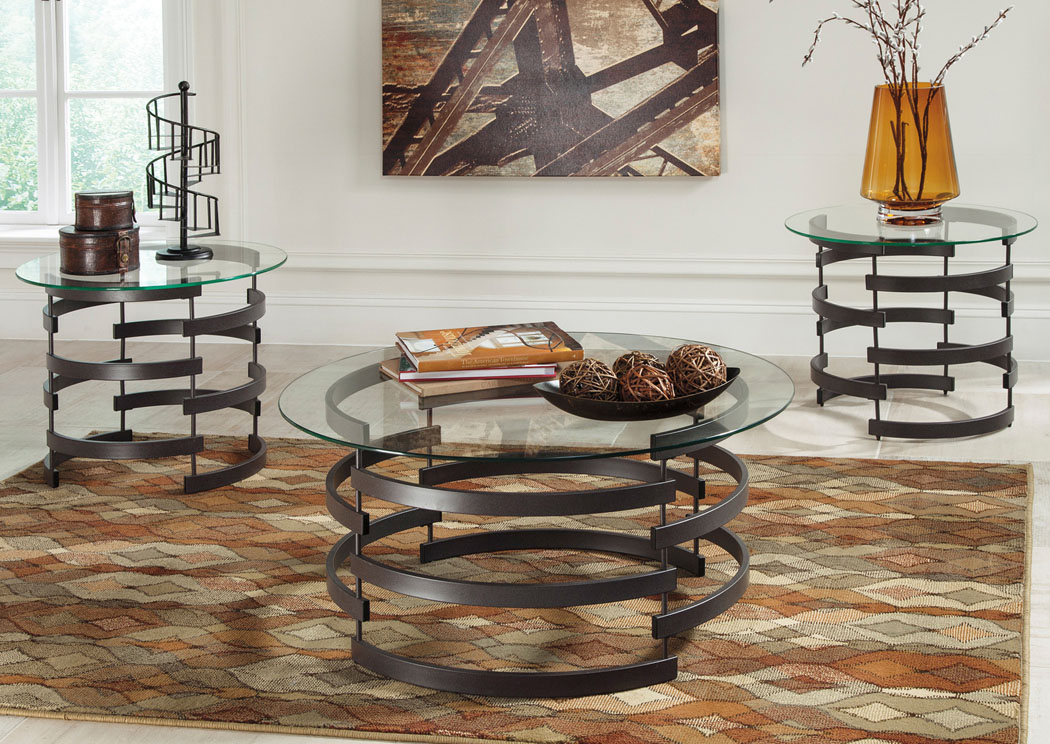 Kaymine Occasional Table Set (Cocktail & 2 Ends),Ashley