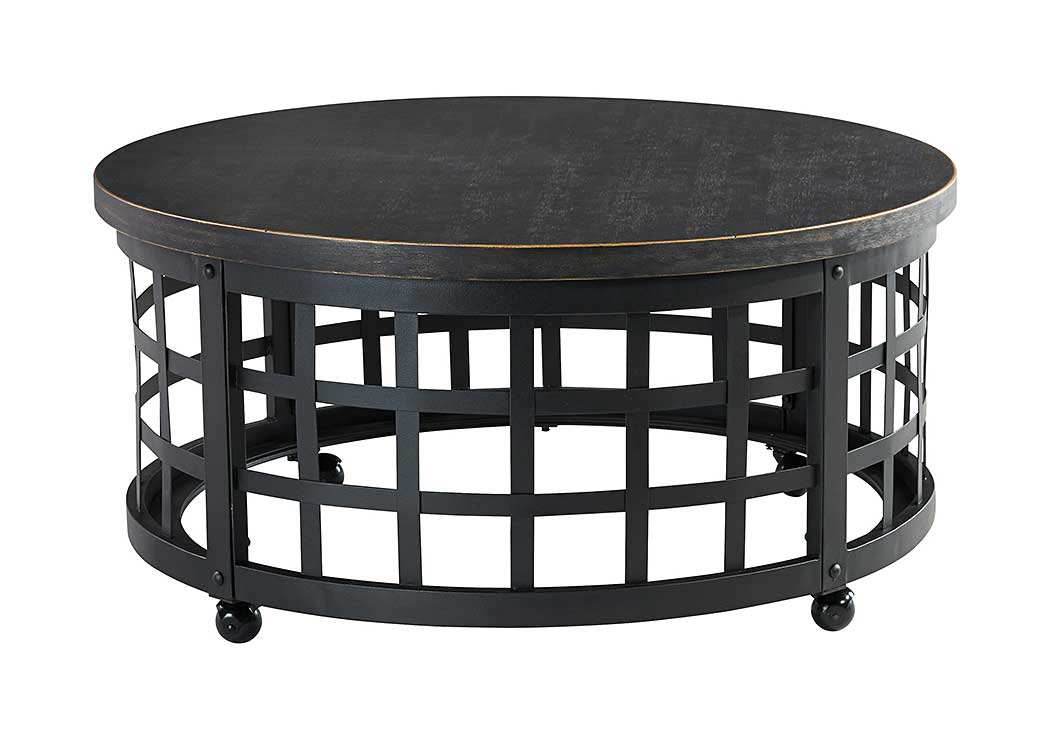 Marimon Black Round Cocktail Table,Ashley