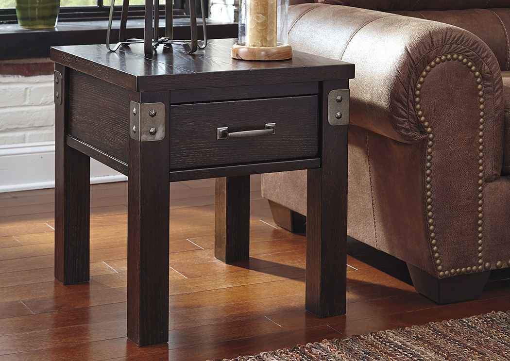 Haddigan Dark Brown Rectangular End Table,Ashley