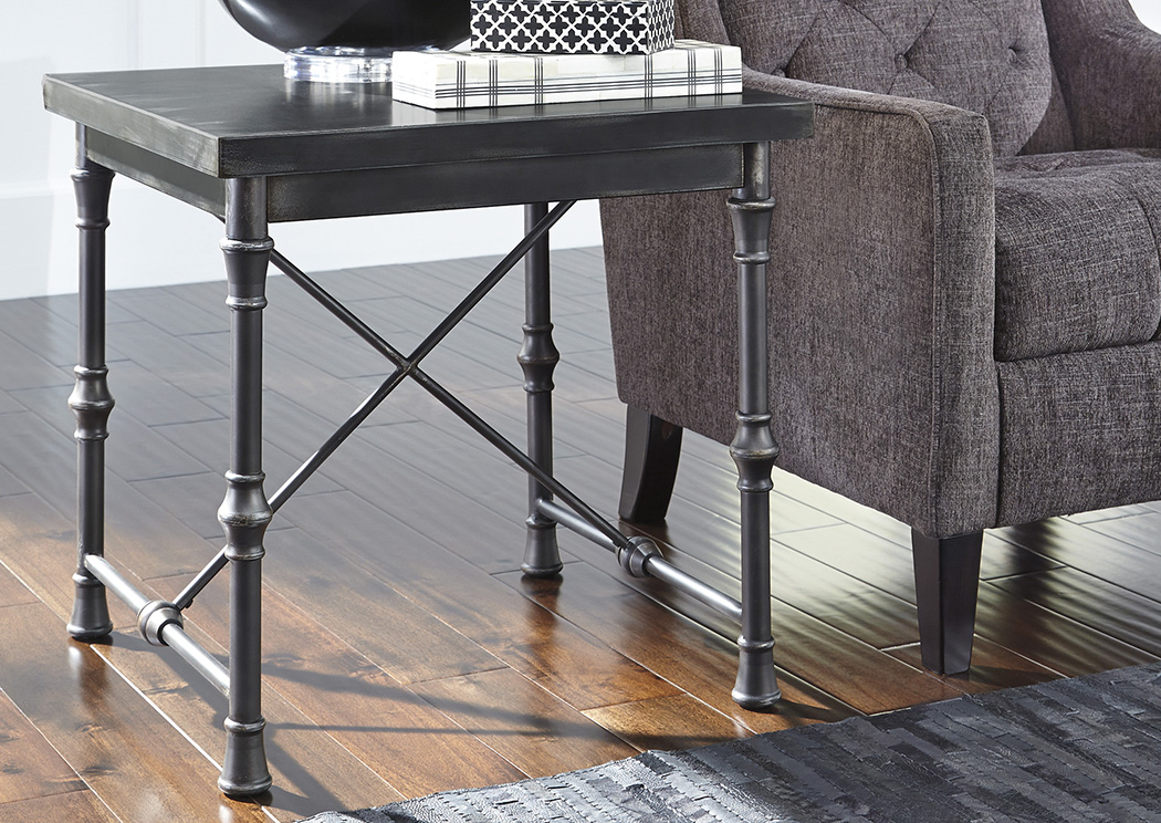 Ballor Pewter Square End Table,Ashley