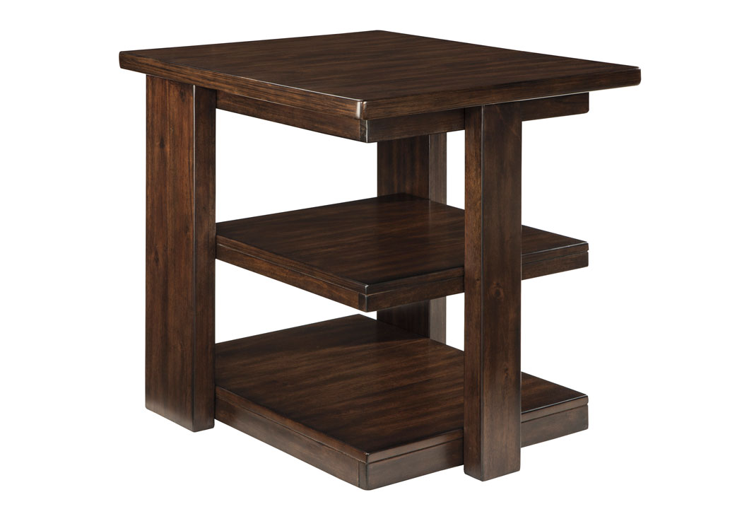 Garletti Dark Brown Rectangular End Table,Ashley