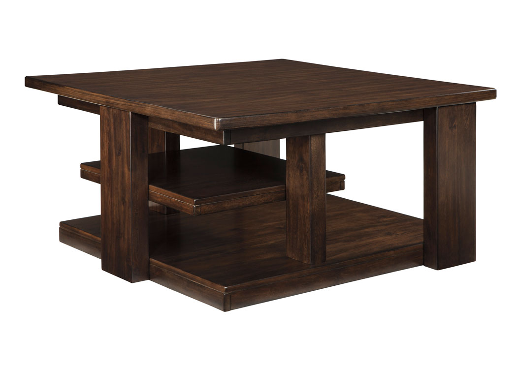 Garletti Dark Brown Square Cocktail Table,Ashley