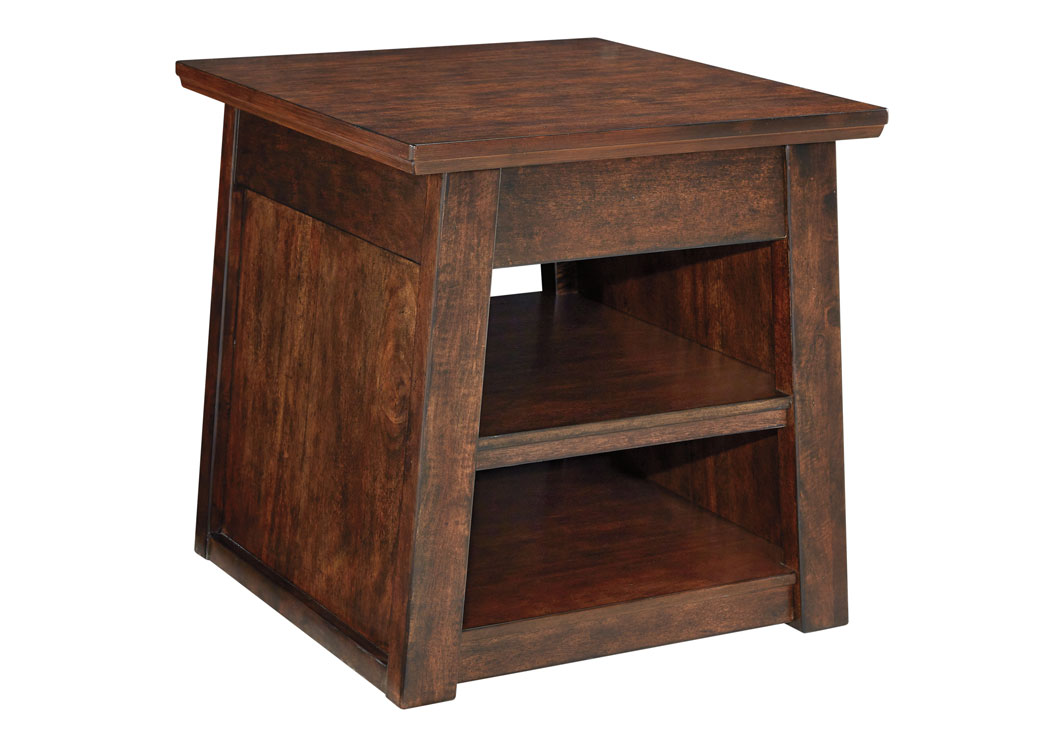 Harpan Reddish Brown Rectangular End Table,Ashley