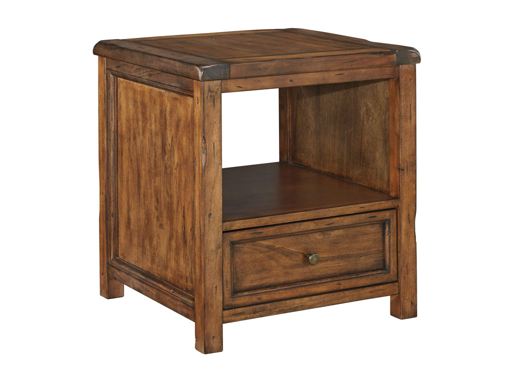 Tamonie Medium Brown Square End Table,Ashley