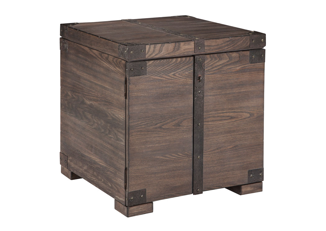 Burladen Grayish Brown Square End Table,Ashley