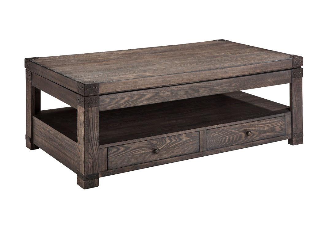 Burladen Grayish Brown Rectangular Lift Top Cocktail Table,Ashley