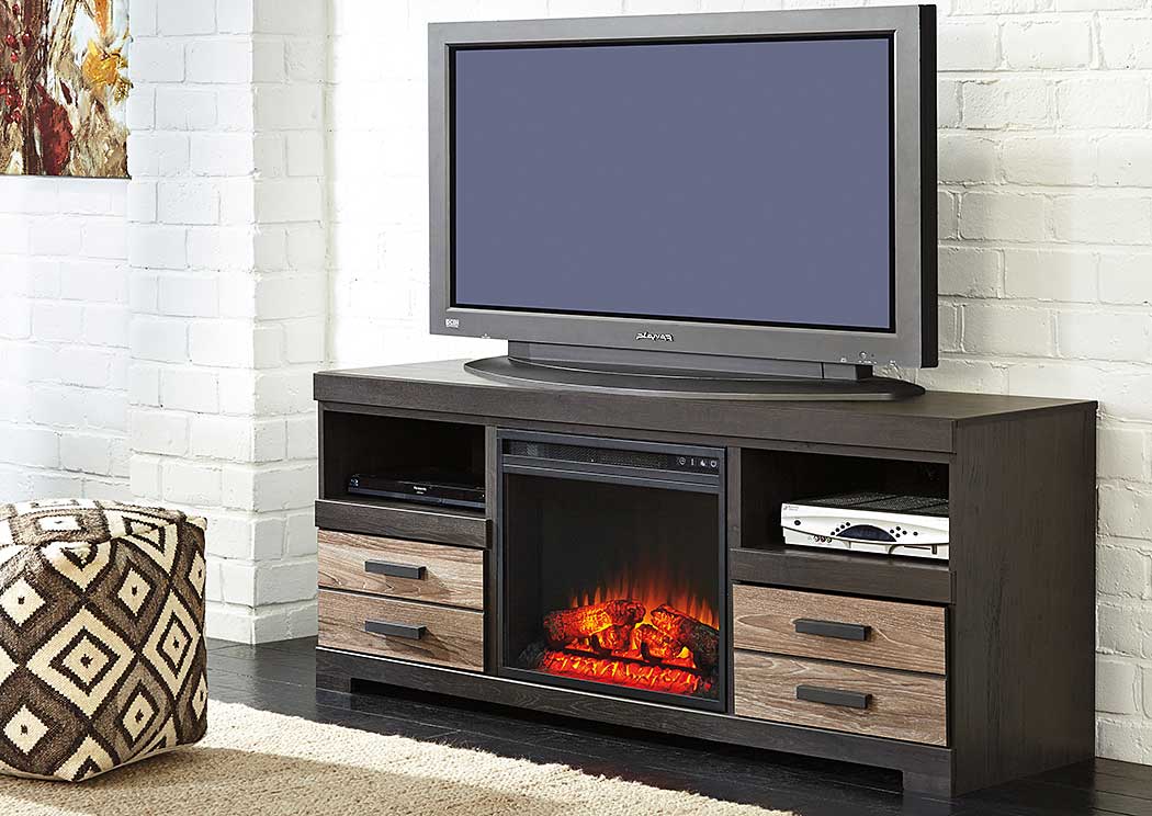 Harlinton Large TV Stand w/ LED Fireplace Insert,Ashley