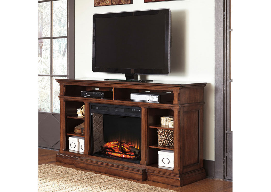 Gaylon Extra Large TV Stand w/ LED Fireplace Insert,Ashley