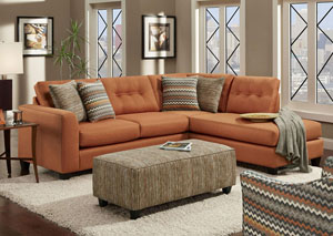 Fandago Flame Orange Sectional,Fusion