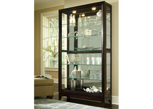 Chocolate Cherry Two Way Sliding Door Curio,Pulaski