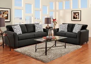 Plush Stone Black Loveseat,Affordable