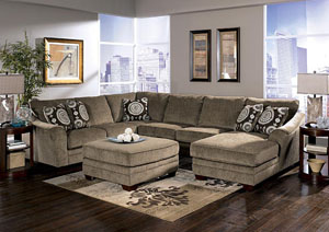 Cosmo Marble Oversized Accent Ottoman,Ashley