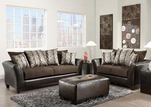 Black & White Brown Loveseat,Delta Furniture