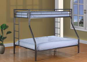 Black Twin/Full Bunk Bed (Shown in Gray),Global Trading