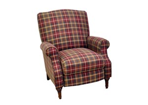 Push Back Plaid Recliner,Franklin