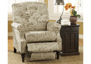 Stalhworth Script High Leg Recliner,Ashley
