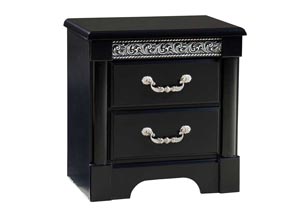 Venetian Black Nightstand,Standard