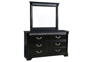 Venetian Black 6 Drawer Dresser,Standard