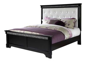 Venetian Black King Panel Bed,Standard