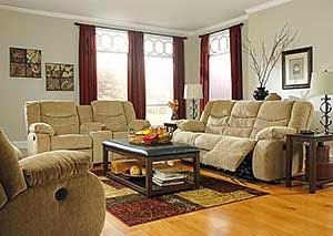 Garek Sand Reclining Power Sofa & Loveseat w/ Rocker Recliner,Ashley