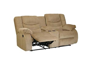 Garek Sand Double Reclining Loveseat w/ Console,Ashley