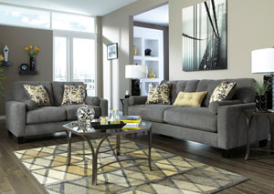 Mallbern Charcoal Sofa & Loveseat,Ashley