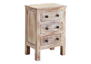 Charlowe White Wash Three Drawer Night Stand,Ashley