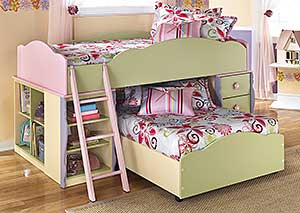 Doll House Twin Loft Over Twin Bed,Ashley