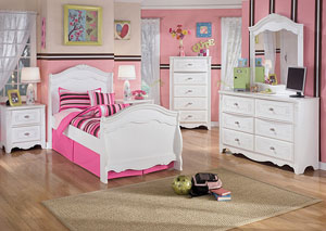 Exquisite Twin Sleigh Bed, Dresser & Mirror,Ashley