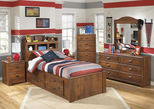 Barchan Twin Bookcase Bed w/ Storage, Dresser & Mirror,Ashley