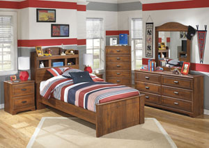 Barchan Twin Bookcase Bed, Dresser & Mirror,Ashley