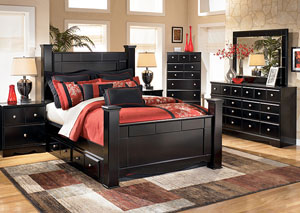 Shay Queen Poster Bed w/ Storage,Ashley