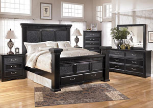 Cavallino King Mansion Bed w/ Storage,Ashley