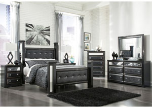 Alamadyre Queen Upholstered Poster Bed, Dresser & Mirror,Ashley