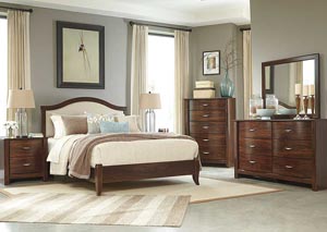 Corraya Medium Brown King Upholstered Panel Headboard, Dresser, Mirror & Chest,Ashley