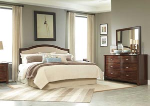 Corraya Medium Brown King Upholstered Panel Headboard,Ashley