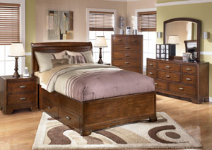Alea Full Storage Bed, Dresser & Mirror,Ashley