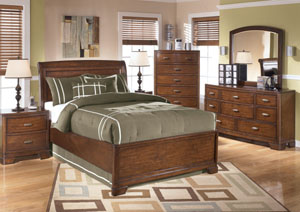 Alea Full Sleigh Bed, Dresser & Mirror,Ashley