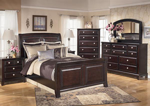 Ridgley Queen Sleigh Bed, Dresser & Mirror,Ashley