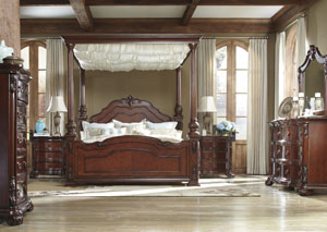 Martanny Queen Canopy Bed, Dresser & Mirror,Ashley