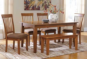 Berringer Rectangular Dining Table w/ 4 Chairs & Bench,Ashley