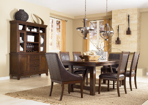 Holloway Rectangular Extension Table w/ 4 Side Chairs & 2 Arm Chairs,Ashley