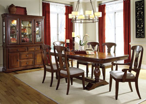 Leximore Double Pedestal Table w/ 4 Side Chairs & 2 Arm Chairs,Ashley