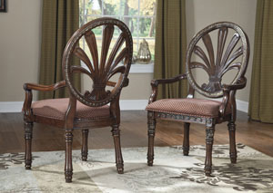 Ledelle Dining Upholstered Arm Chair (Set of 2),Ashley