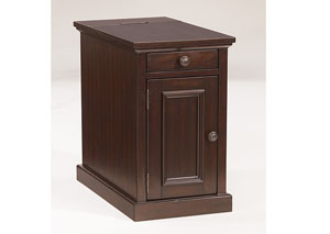 Sable Stain Finish Power Chairside End Table,Ashley