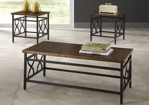 Tippley Occasional Table Set (Cocktail & 2 Ends),Ashley