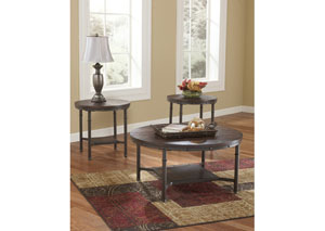 Sandling Occasional Table Set (Cocktail & 2 Ends),Ashley