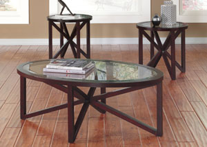 Sleffine Occasional Table Set (Cocktail & 2 Ends),Ashley