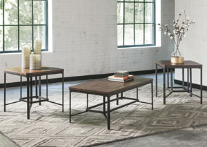 Newelk Occasional Table Set (Cocktail & 2 Ends),Ashley