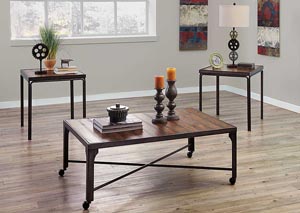 Baninger Occasional Table Set (Cocktail & 2 Ends),Ashley
